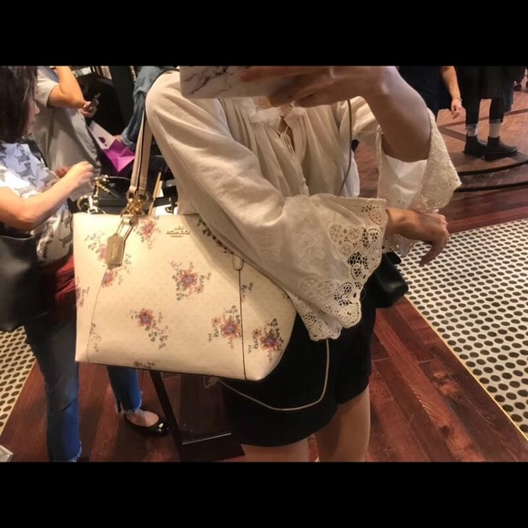 Coach floral large zip shoulder handbag - Picture 6 of 6